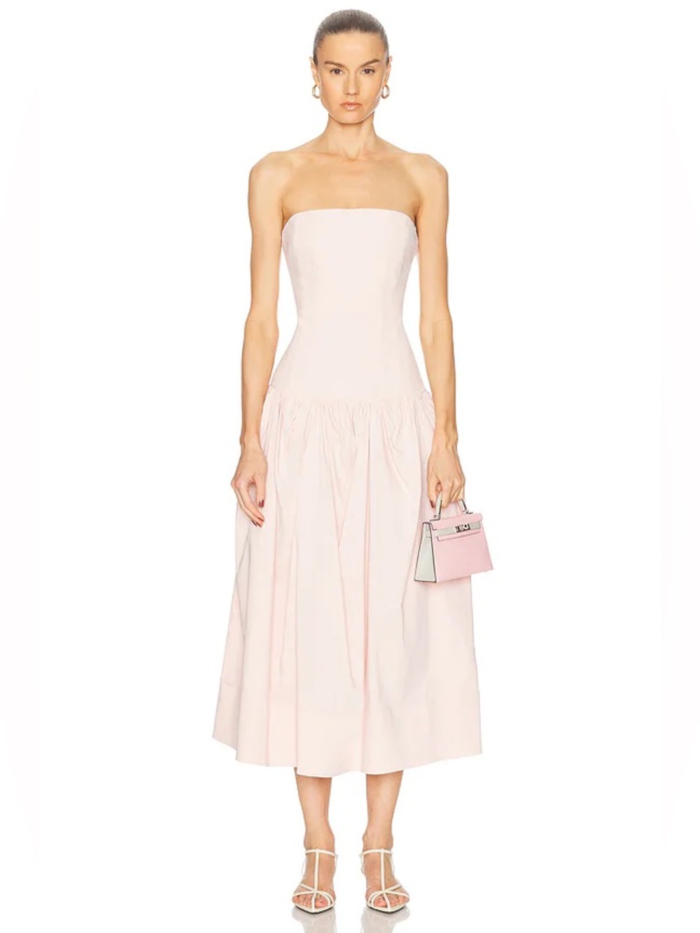 NWT - A.L.C. June Strapless Drop-Waist Pink Midi Dress (US 14)
